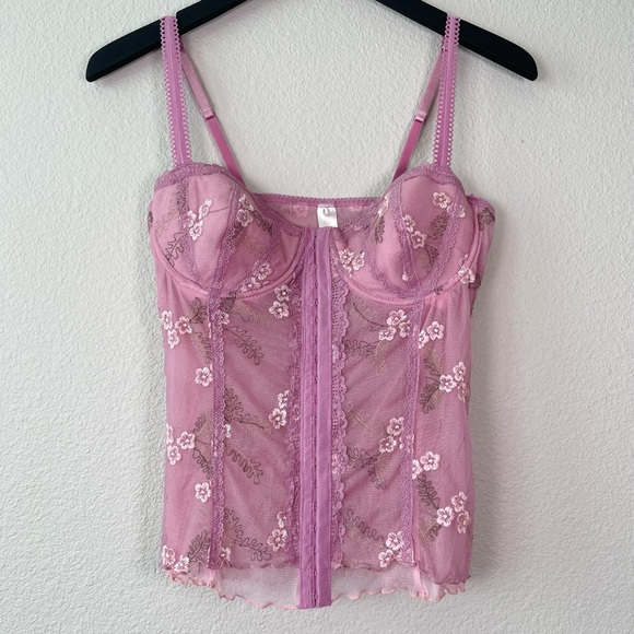 Vintage Other - Floral Embroidered Bustier Corset Top